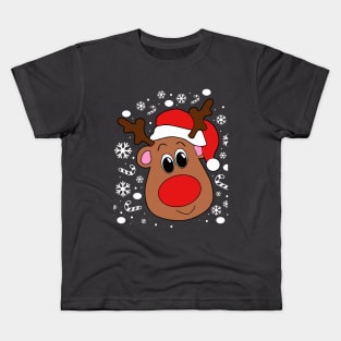 Christmas Reindeer Shirt-Snow-Snowflakes Kids T-Shirt